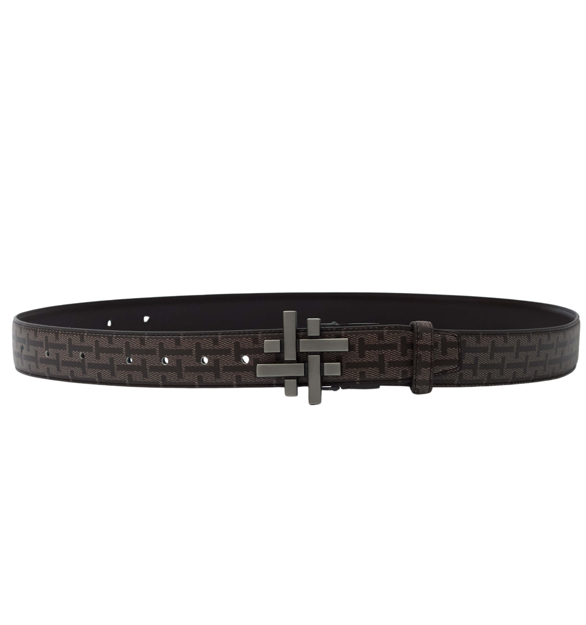 Reversible Belt in BROWN PRINT/SOLID COFFEE