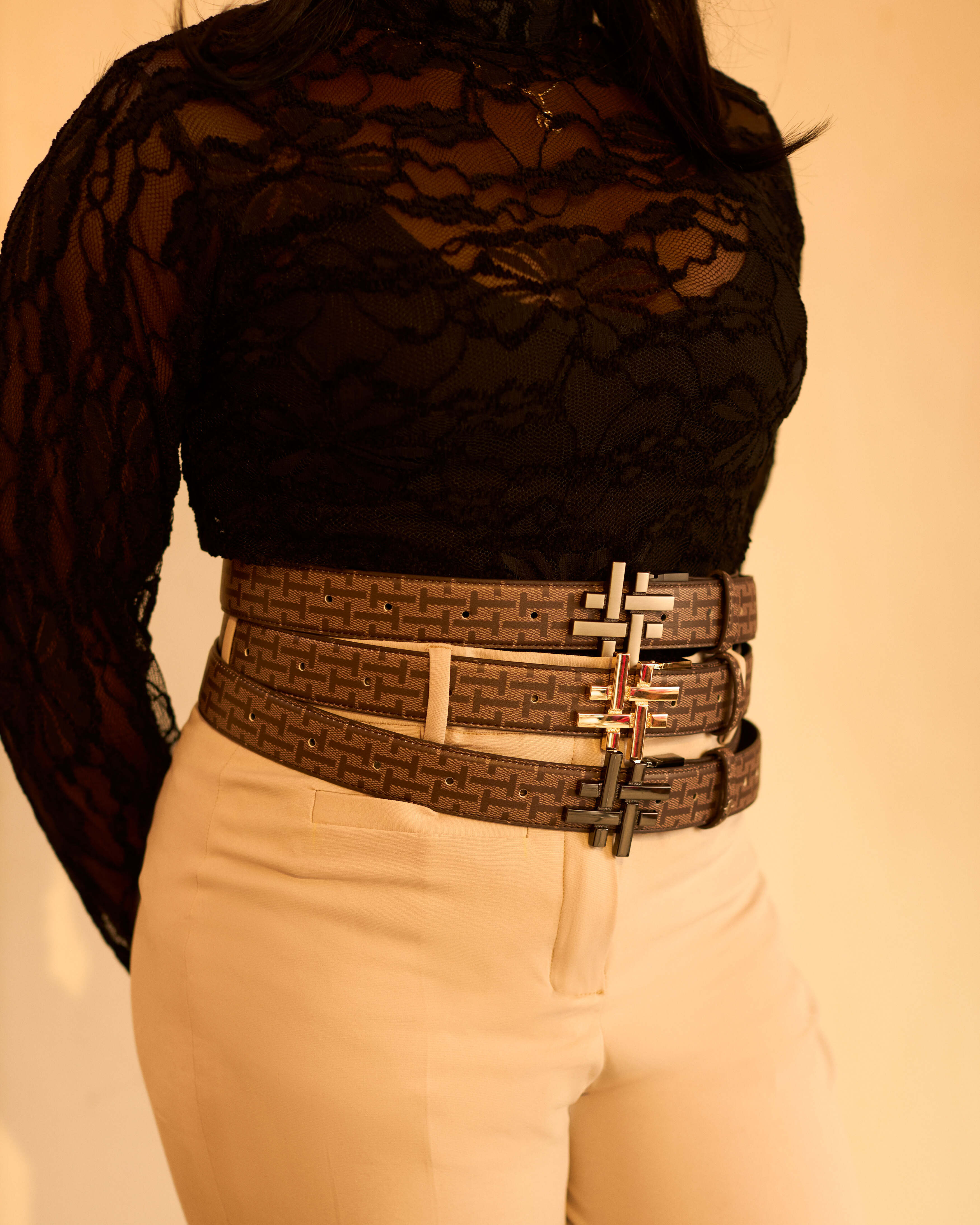 Reversible Belt in COFFEE PRINT/SOLID BROWN