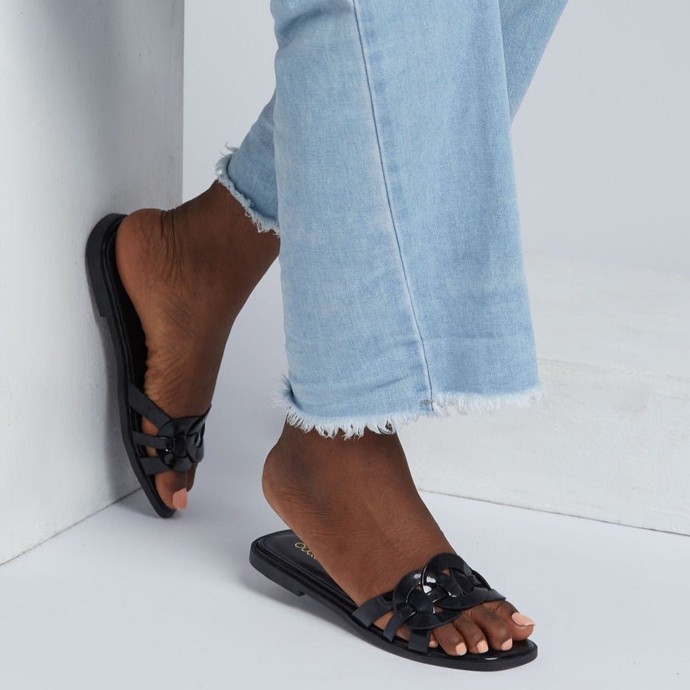 Mine glossy slides in black - Outlash brand