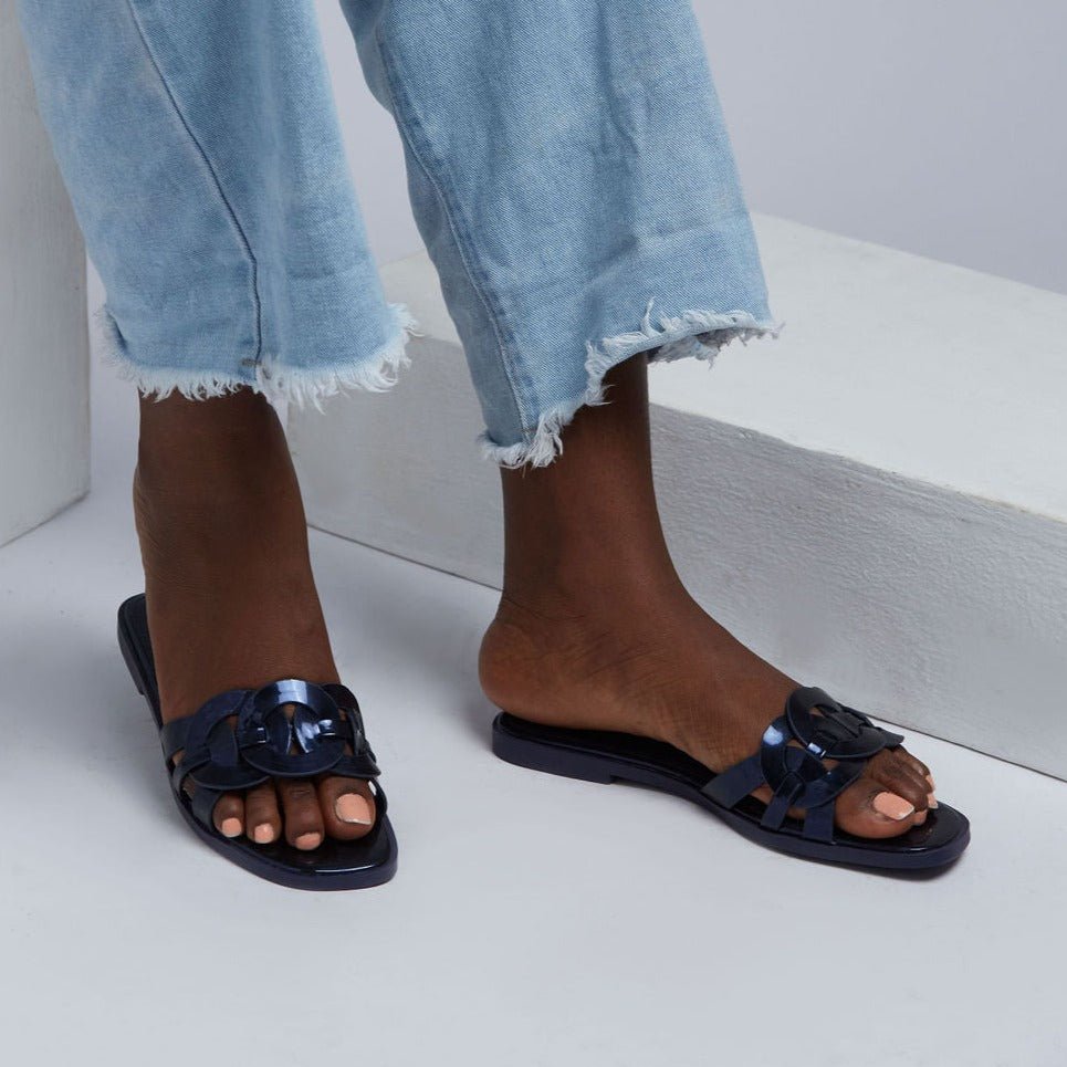 Mine glossy slides in blue - Outlash brand