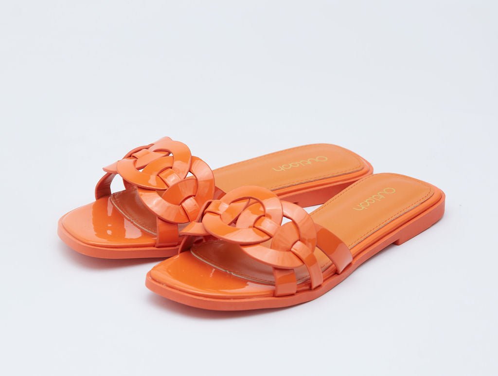 Mine glossy slides in orange - Outlash brand