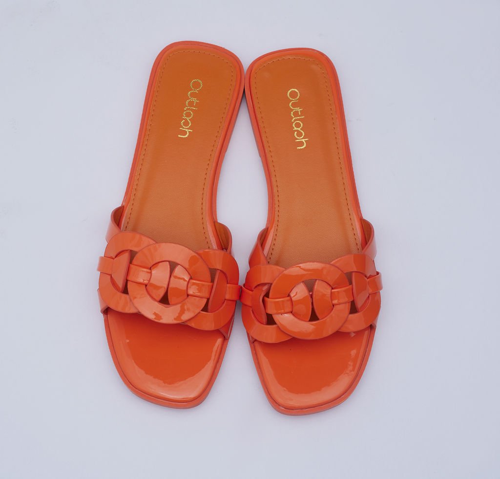 Mine glossy slides in orange - Outlash brand