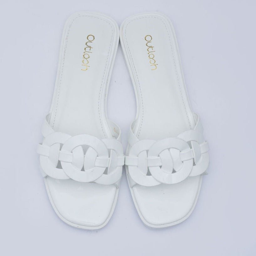 Mine glossy slides in white - Outlash brand