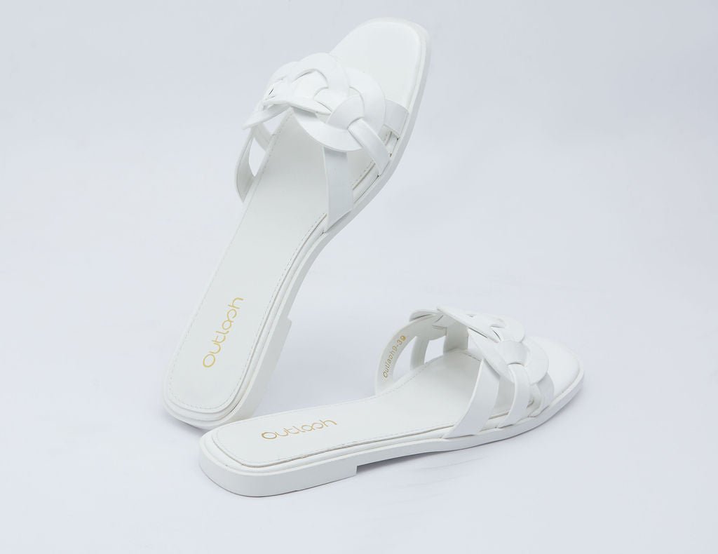 Mine glossy slides in white - Outlash brand