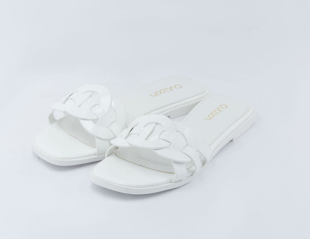 Mine glossy slides in white - Outlash brand