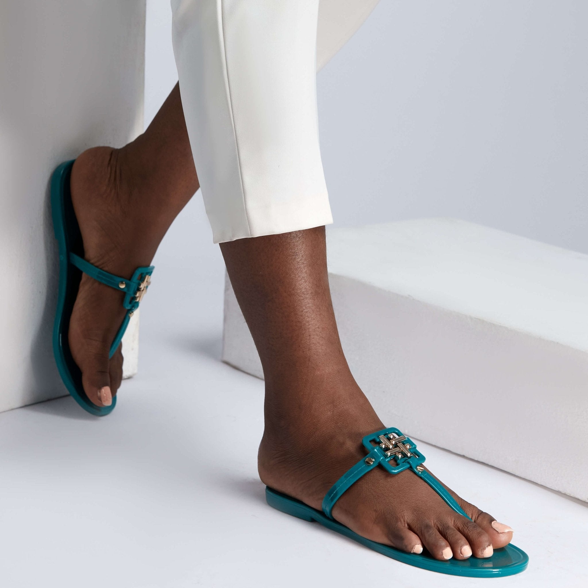 Outslay Jelly Slides in Green - Outlash brand