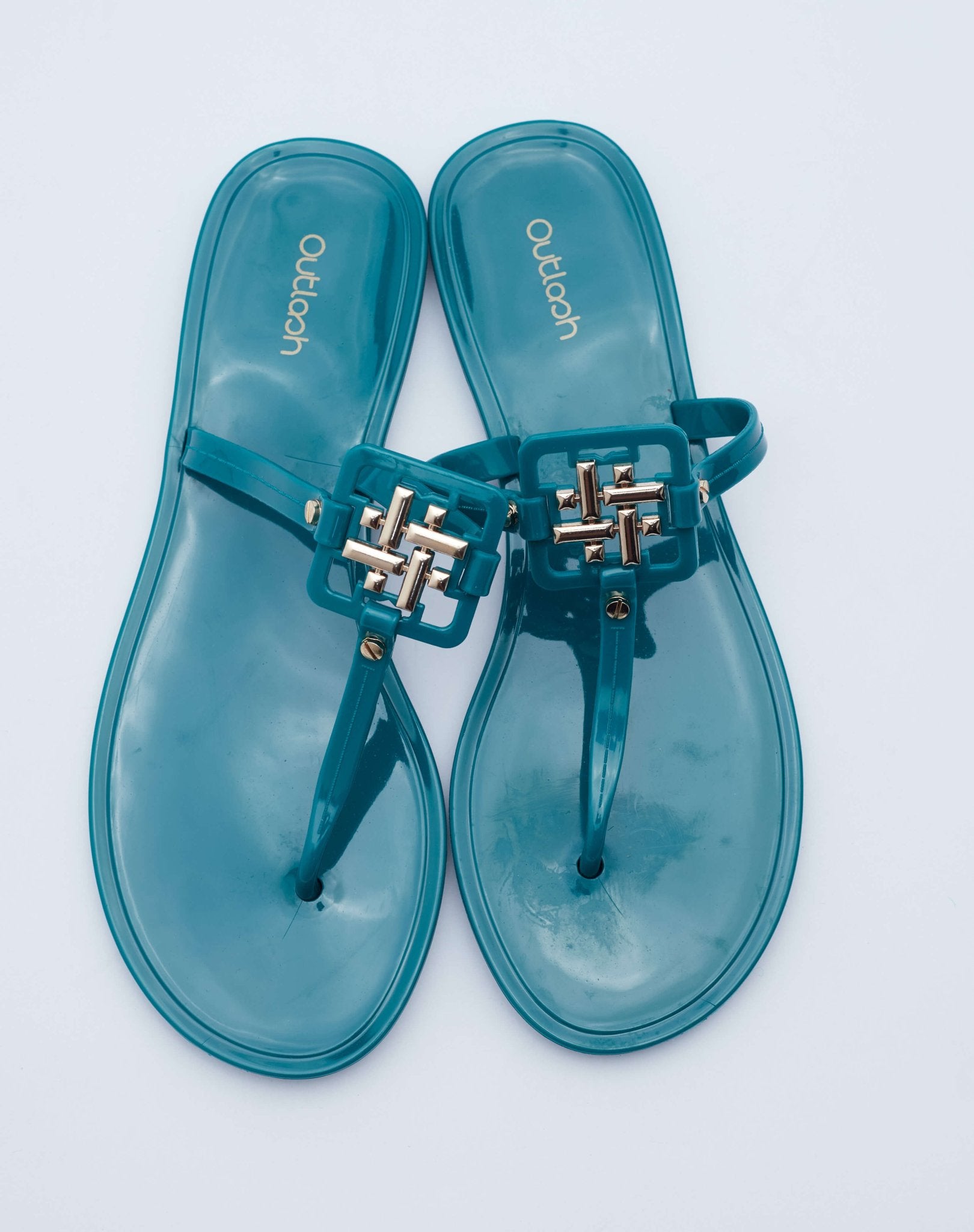 Outslay Jelly Slides in Green - Outlash brand